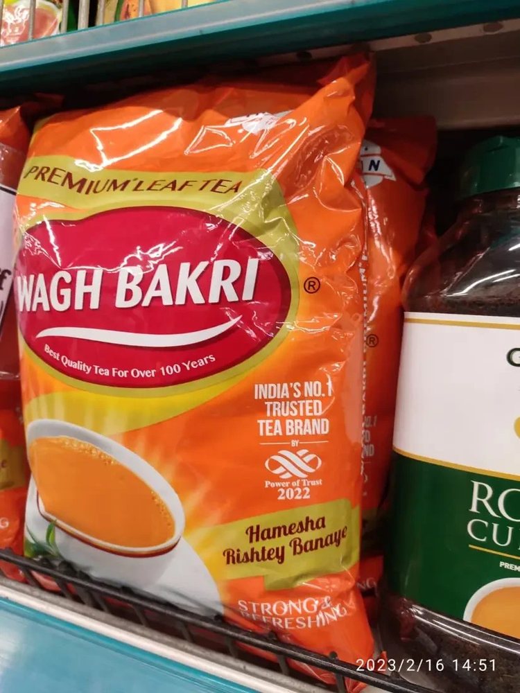 Wagh Bakri Tea, Pack on the shelf