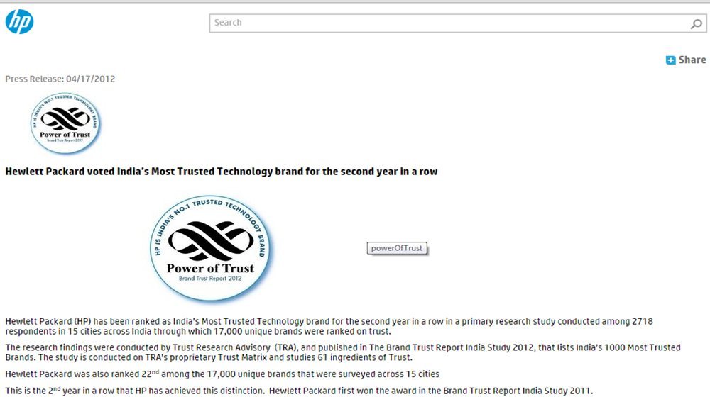 HP, Website
